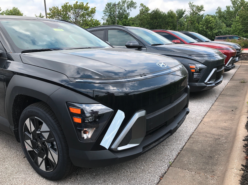 Row of Hyundai SUVs at Crain Hyundai of Bentonville, ideal for back-to-school drivers